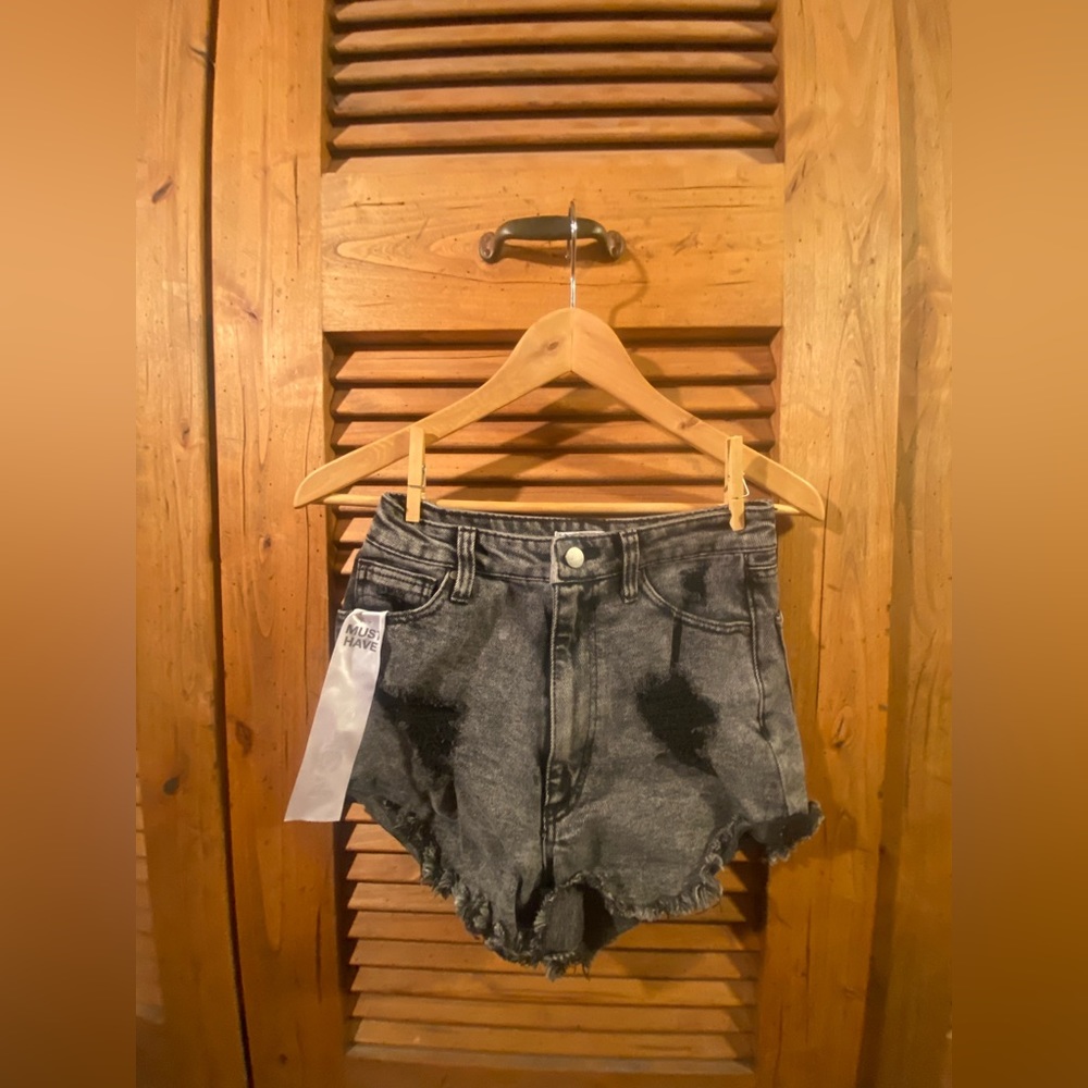 Black Denim Jean Shorts